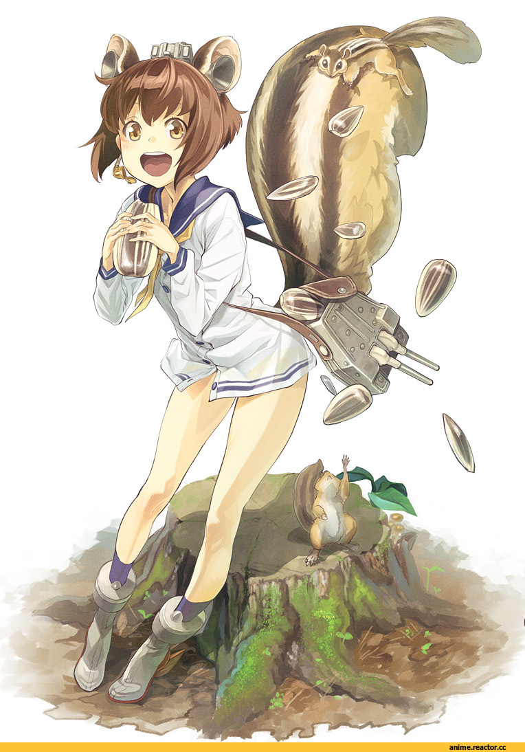 Yukikaze (Kantai Collection), Kantai Collection, Animal Ears, shimotsuki eight, Risumimi, Anime