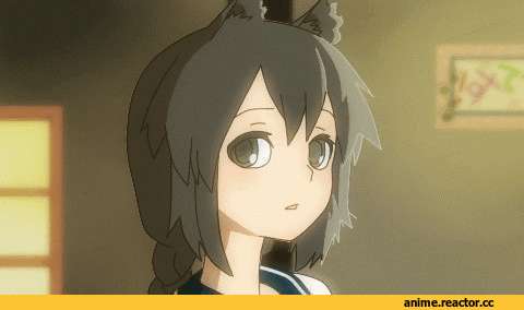 Isonami, Kantai Collection, Anime Гифки, nekomimi, Animal Ears, Yozakura Quartet, Anime