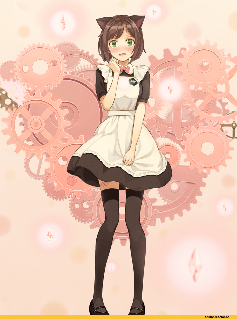 Maekawa Miku, Idolmaster, nekomimi, Animal Ears, Maid, Anime