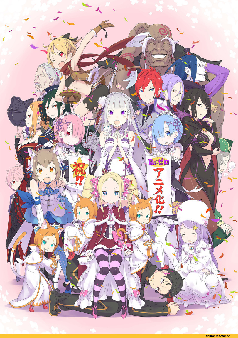 Emilia (re zero), Rem (re zero), Ram (Re Zero), Beatrice (Re Zero), Elsa Granhilte, Subaru Natsuki, Felt (re zero), Reinhard van Astrea, Wilhelm van Astrea, Crusch Karsten, Anime, Re Zero Kara Hajimeru Isekai Seikatsu, Roswell L. Mathers, Rom(re zero), ferris, Anastasia Hoshin