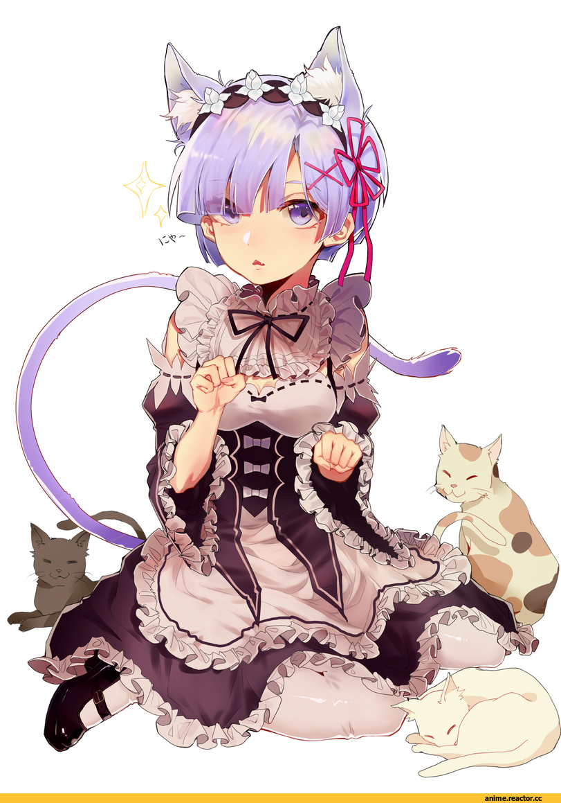 Rem (re zero), Re Zero Kara Hajimeru Isekai Seikatsu, Неко, Animal Ears, kurio19980321, Anime