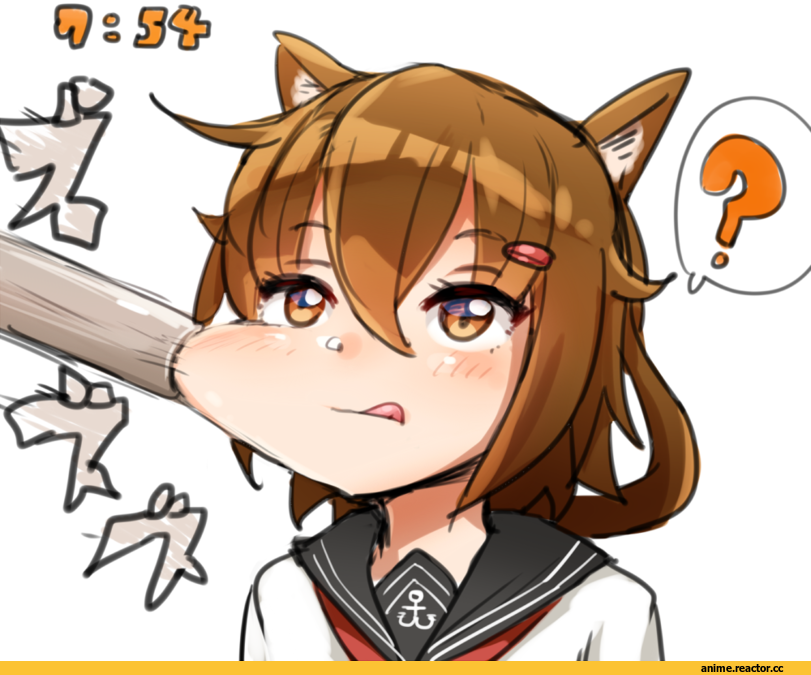 Kantai Collection, Ikazuchi, nakatomo, Animal Ears, nekomimi, Anime