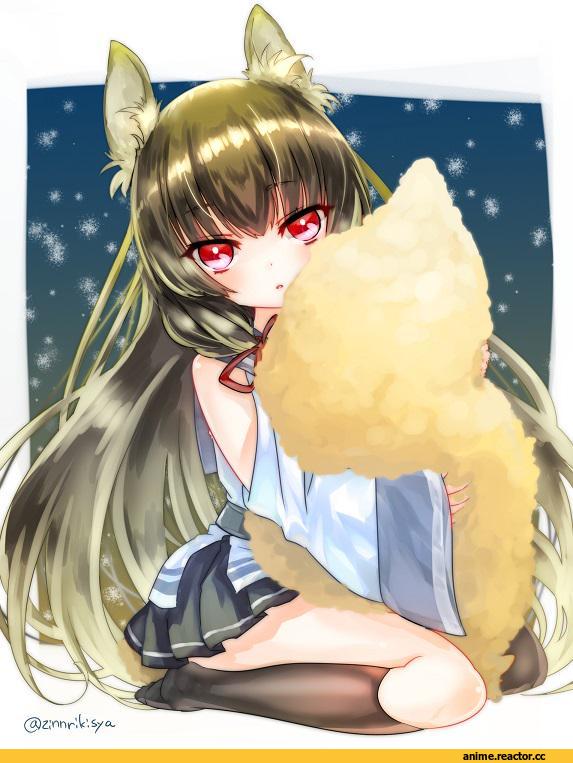 Isokaze (Kantai Collection), Kantai Collection, zinnrikisya, Kitsune, Animal Ears, Anime