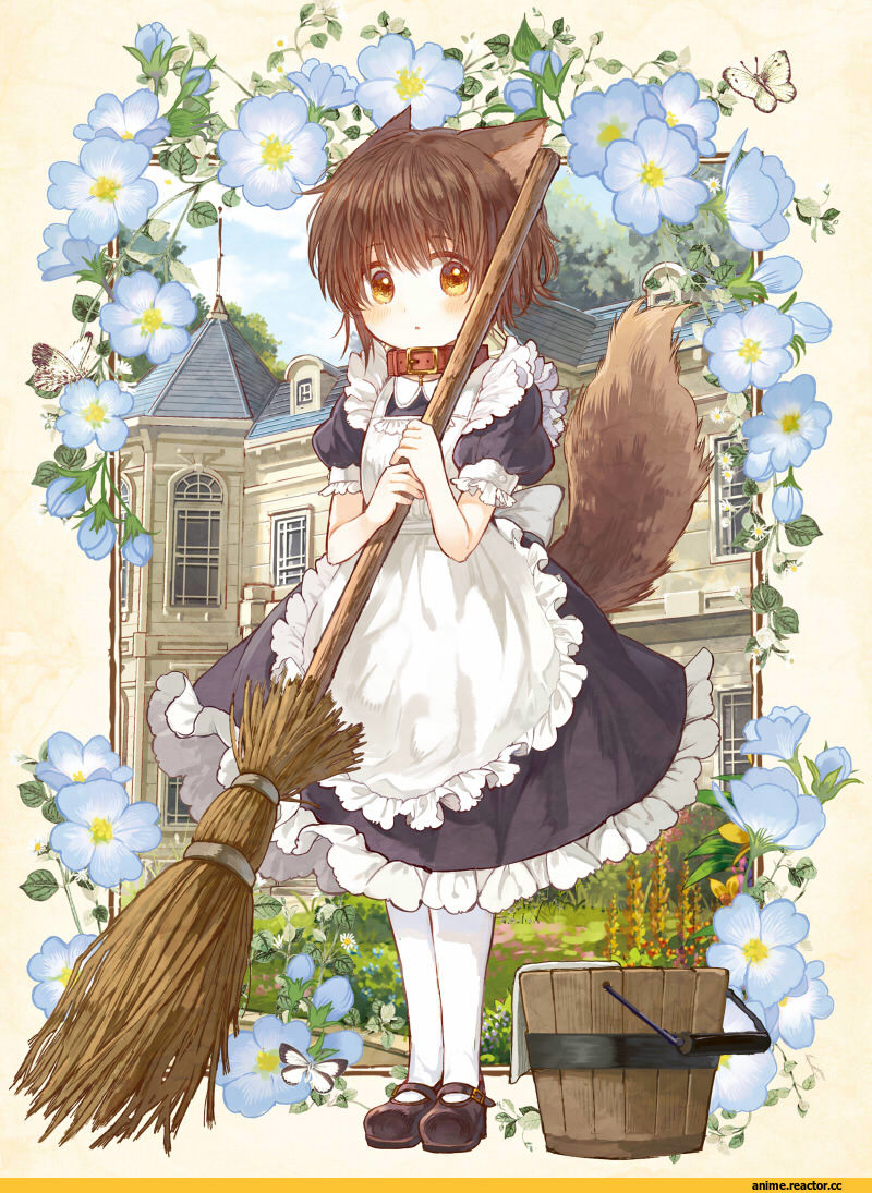 Inumimi, Animal Ears, AO, Anime Art, Maid, hatihamu, Anime