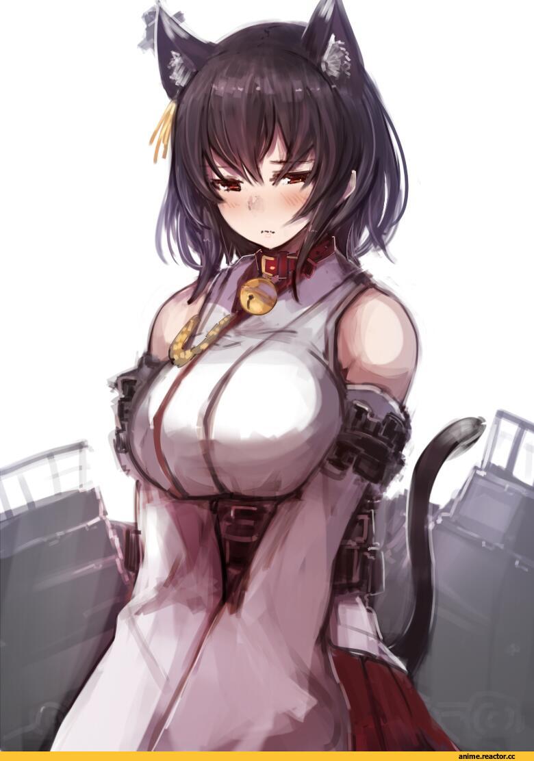 Yamashiro, Kantai Collection, neko, Animal Ears, Sumisu (Mondo), Anime Art, Anime