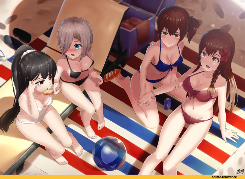 Akagi, Kantai Collection, Hamakaze (Kantai Collection), Isokaze (Kantai Collection), Kaga (Kantai Collection), Anime Ero Swim, Anime Ero, bu li, Anime Art, Anime