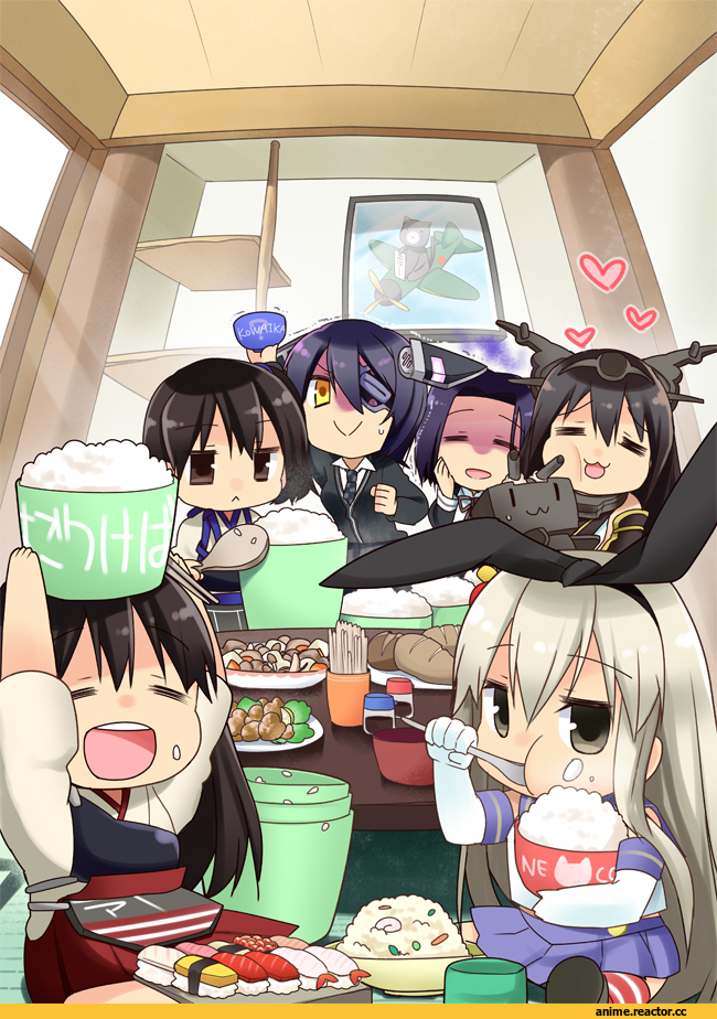 Nagato (Kantai Collection), Kantai Collection, shimakaze (kantai collection), tatsuta (kantai collection), tenryuu (kantai collection), Akagi (Kantai Collection), Kaga (Kantai Collection), chibi, Anime