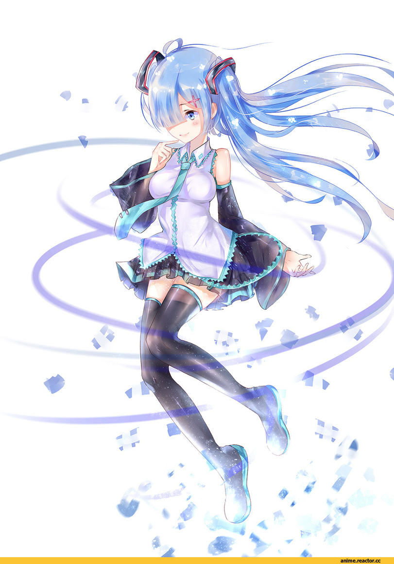 Re Zero Kara Hajimeru Isekai Seikatsu, Rem (re zero), crossover, Hatsune Miku, Vocaloid, -sayo-, Anime