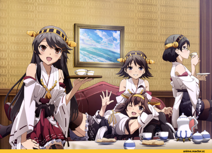 Haruna (Kantai Collection), Kantai Collection, hiei (kantai collection), Kirishima (Kantai Collection), Kongou (Kantai Collection), Maeda Kyousuke, Anime Art, Anime