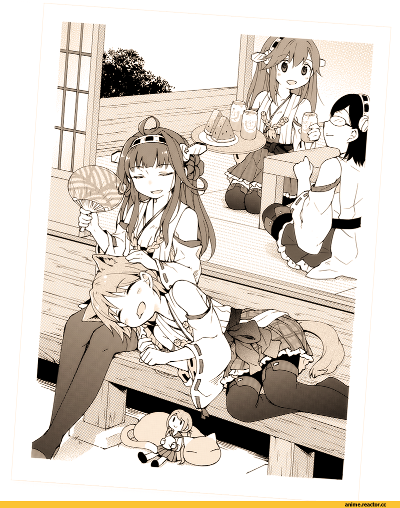 fuuka (fukasheu), Kongou (Kantai Collection), Kantai Collection, Haruna (Kantai Collection), Kirishima (Kantai Collection), hiei (kantai collection), Fairy (Kantai Collection), Animal Ears, Anime