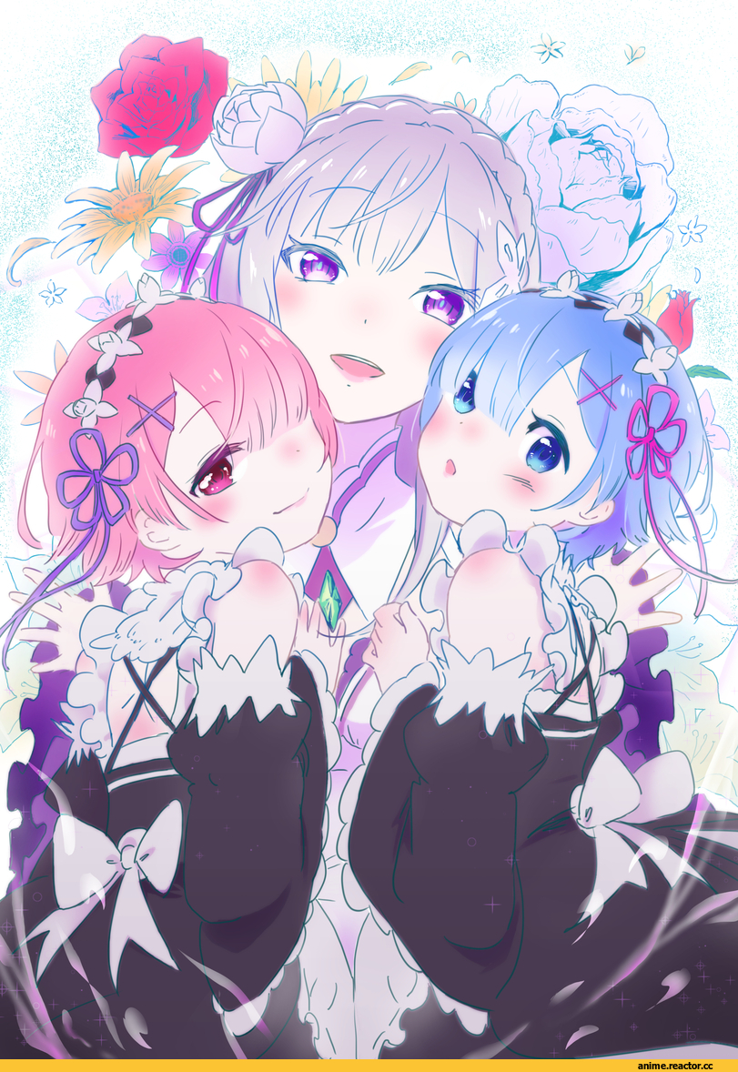 Re Zero Kara Hajimeru Isekai Seikatsu, Emilia (re zero), Rem (re zero), Ram (Re Zero), akemi, Anime