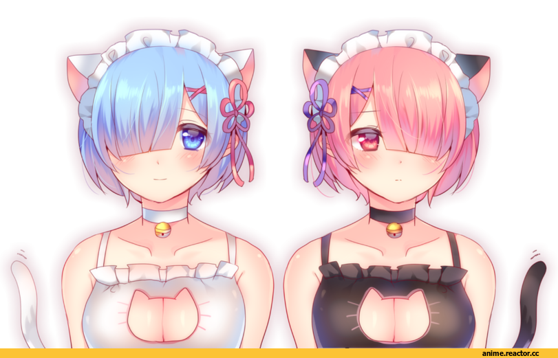 Re Zero Kara Hajimeru Isekai Seikatsu, Rem (re zero), Ram (Re Zero), rinachan107, Cat Keyhole Bra, Animal Ears, nekomimi, Anime