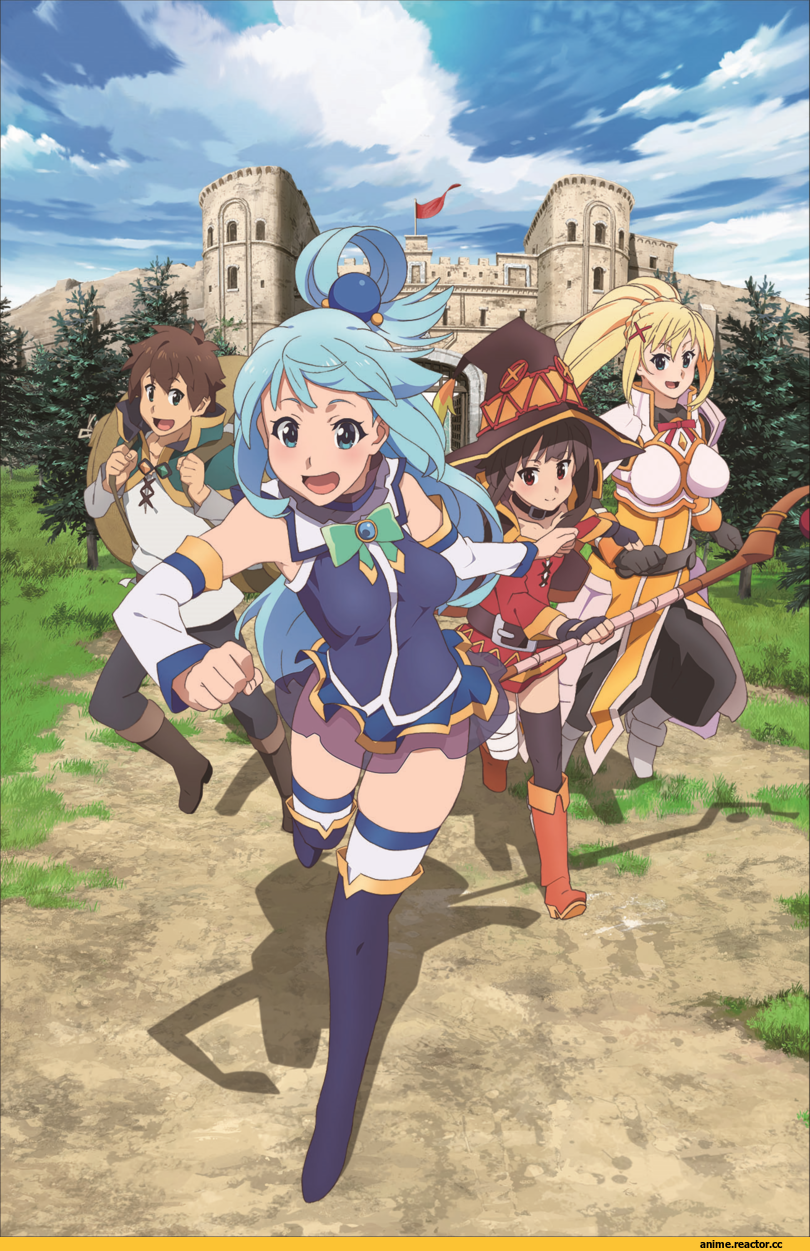 KonoSuba, Megumin, Aqua (KonoSuba), Darkness (KonoSuba), Satou Kazuma, Anime