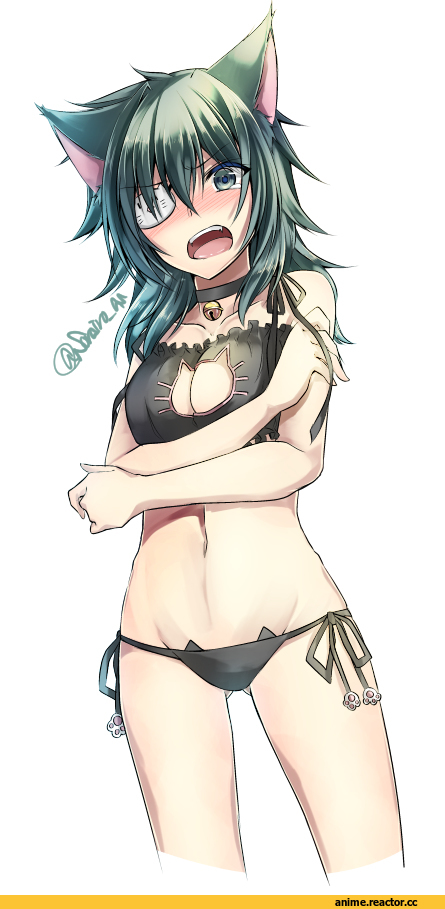 Kantai Collection, Kiso, Anime Ero, Cat Keyhole Bra, nekomimi, Animal Ears, Anime