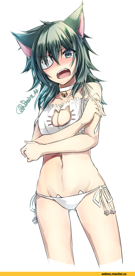 Kantai Collection, Kiso, Anime Ero, Cat Keyhole Bra, nekomimi, Animal Ears, Anime