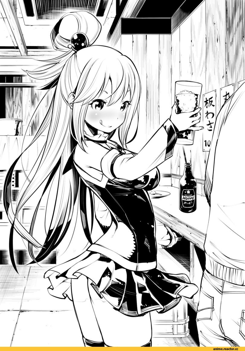 Aqua (KonoSuba), KonoSuba, Fukushima Masayasu, Monochrome (Anime), Anime