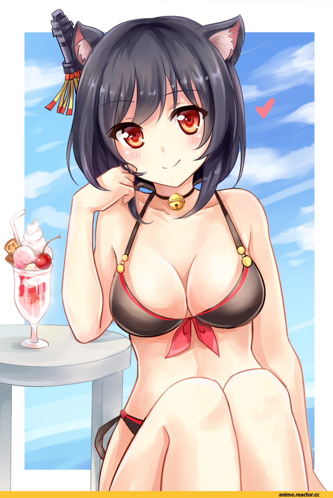 Yamashiro, Kantai Collection, Anime Ero Swim, Anime Ero, neko, Animal Ears, Anime