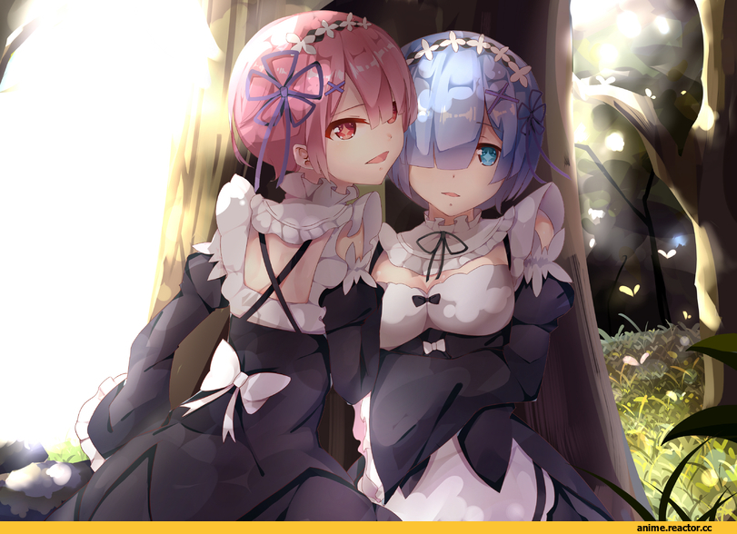 Re Zero Kara Hajimeru Isekai Seikatsu, Rem (re zero), Ram (Re Zero), kuroya, Anime