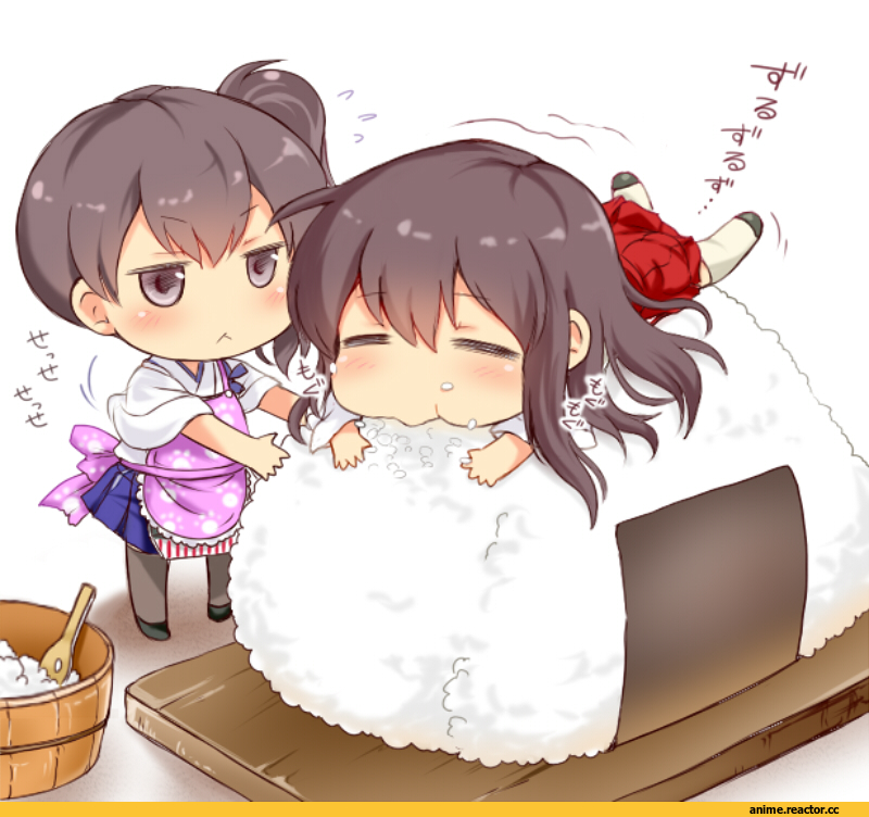 katanon (suparutan), kaga, Kantai Collection, Akagi, chibi, Anime