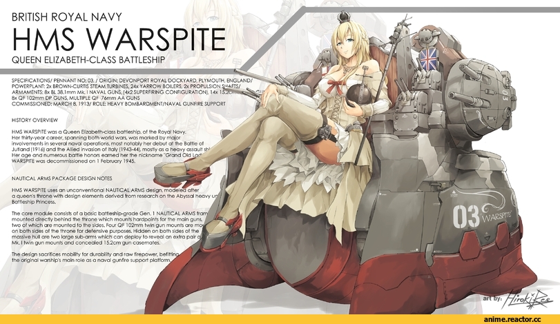 Warspite (Kantai Collection), Kantai Collection, hiroki ree, Anime