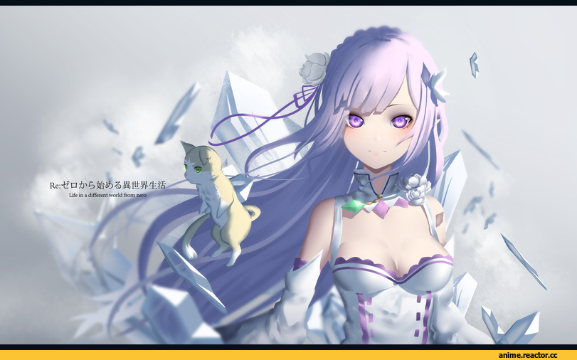 Emilia (re zero), Re Zero Kara Hajimeru Isekai Seikatsu, HK (hk), Anime Art, Anime