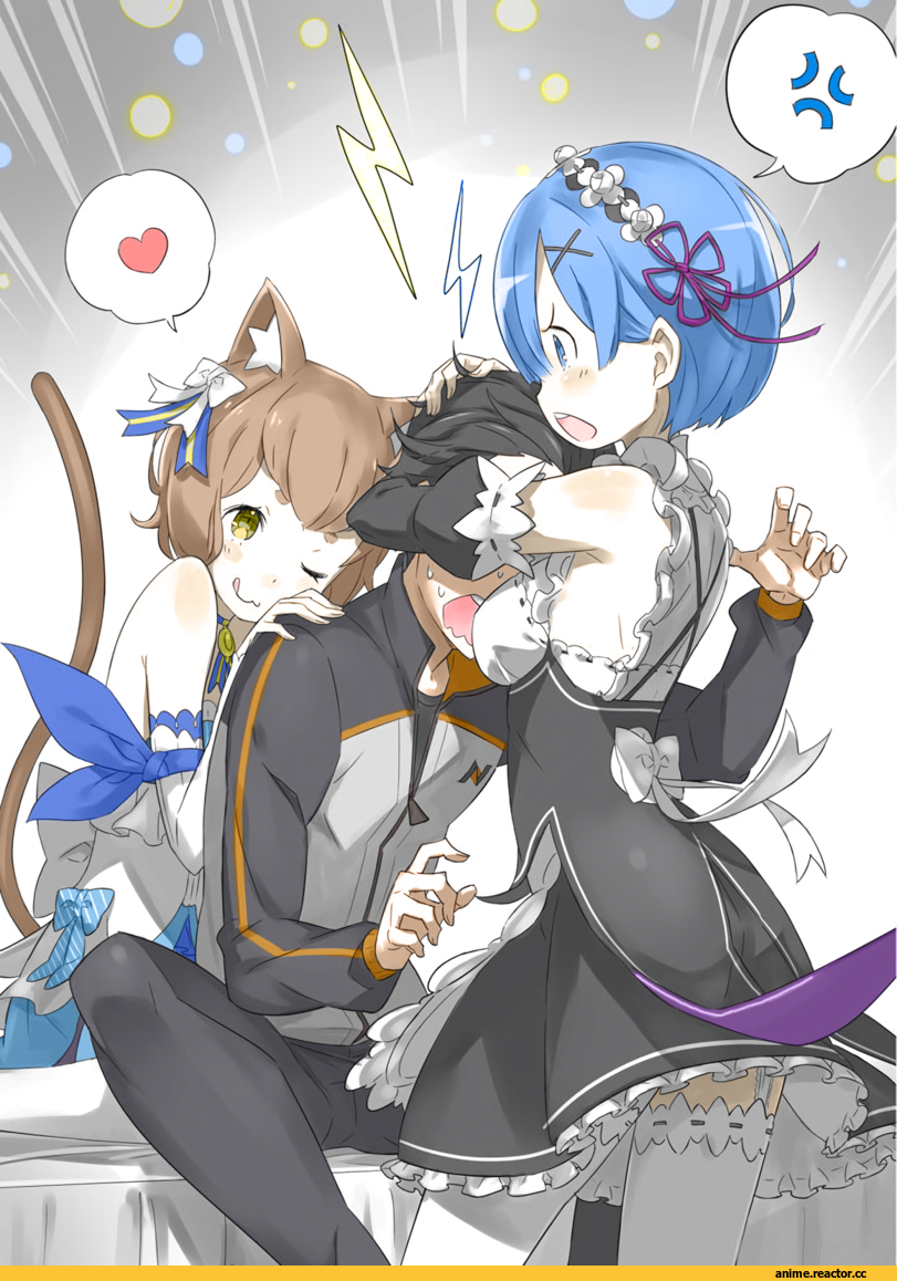 Re Zero Kara Hajimeru Isekai Seikatsu, Rem (re zero), Natsuki Subaru, Felix Argyle, Animal Ears, Animal Ears Kun, nekomimi, Anime