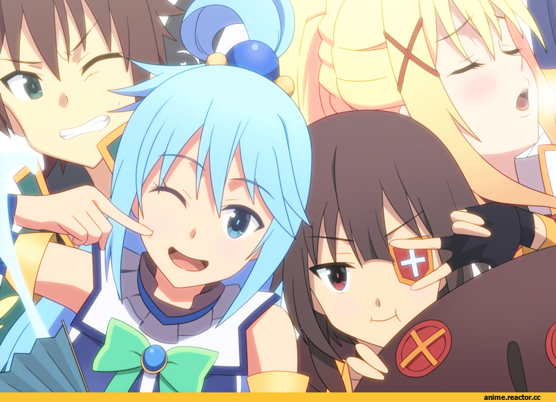 Megumin, KonoSuba, Aqua (KonoSuba), Darkness (KonoSuba), Kazuma Satou, Anime