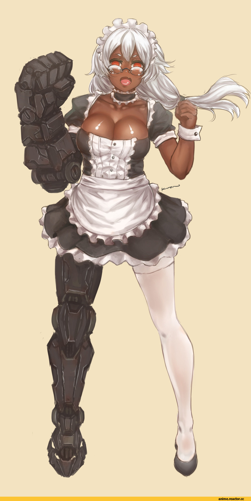 Anime Art, kuon (kwonchanji), Maid, Megane, Anime