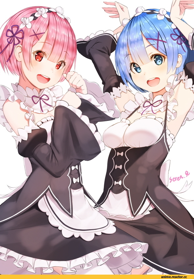 Rem (re zero), Re Zero Kara Hajimeru Isekai Seikatsu, shiino sera (gelatin), Ram (Re Zero), Anime