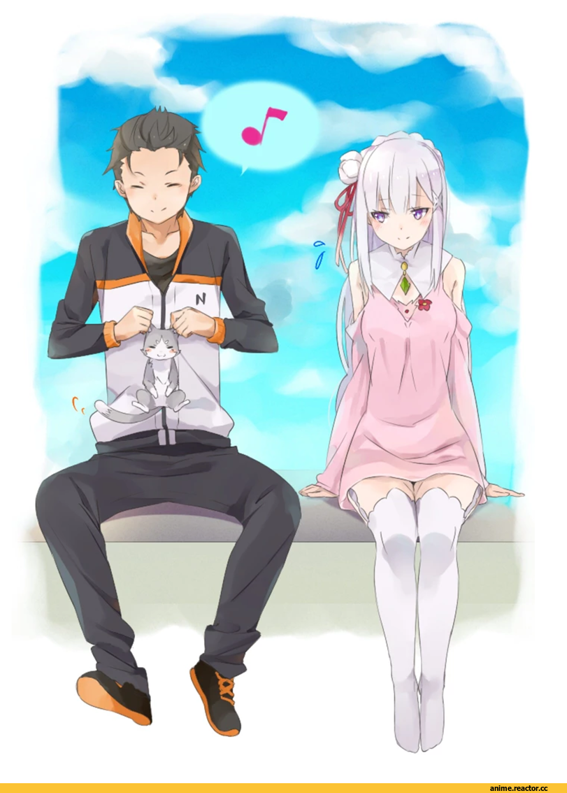 Re Zero Kara Hajimeru Isekai Seikatsu, Emilia (re zero), Subaru Natsuki, Pack (re zero), Anime