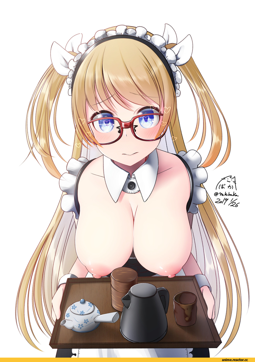 AO, Megane, Maid, Anime Ero Oppai, Anime Ero, Nekobaka, Anime Art, artist, Anime