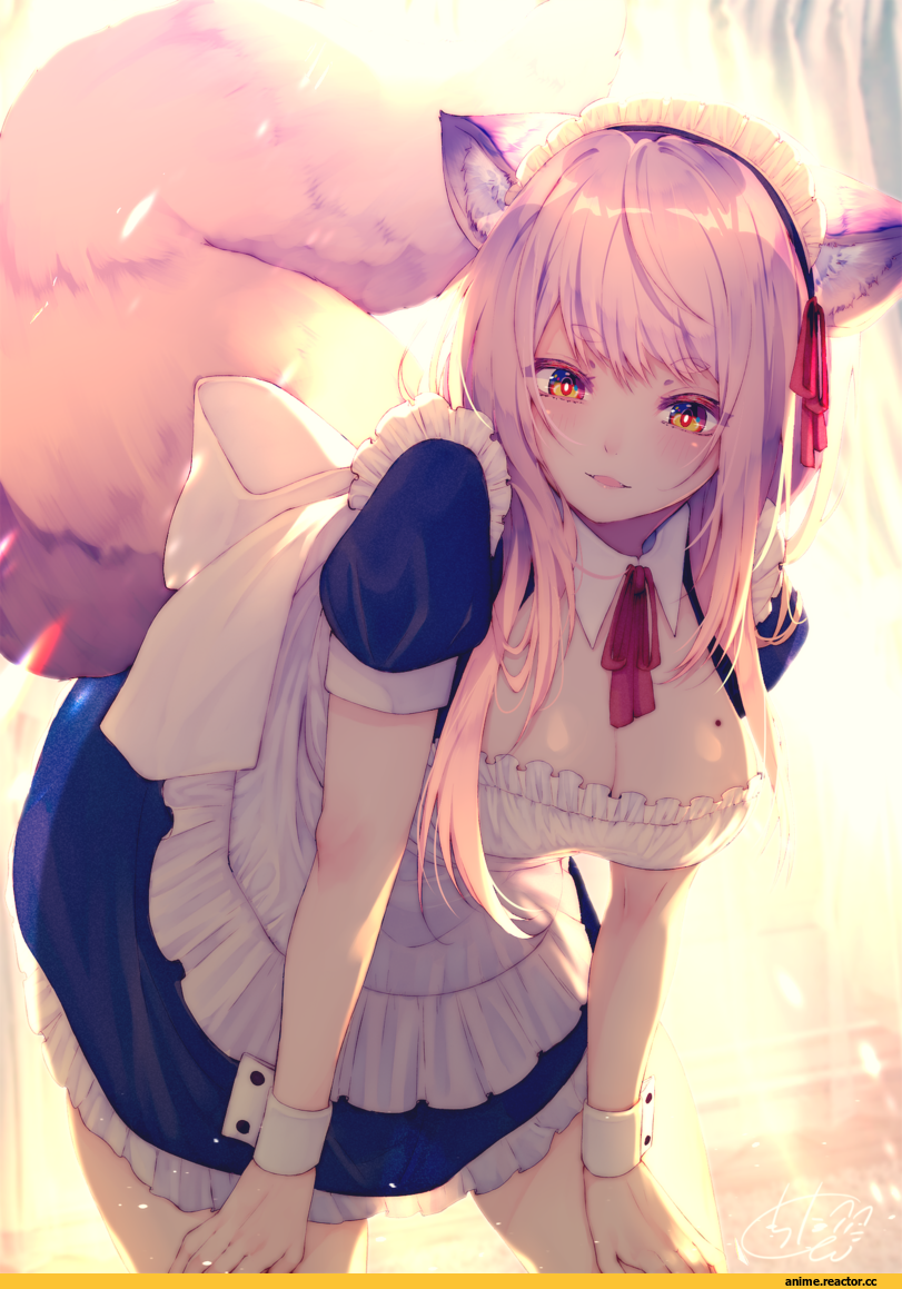 AO, Kitsune, Animal Ears, Maid, Chita (Ketchup), Anime Art, artist, Anime