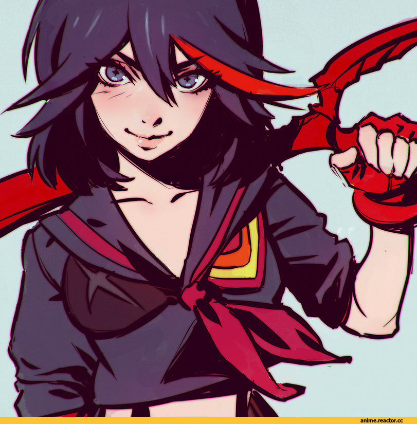 арт барышня, красивые картинки, KR0NPR1NZ, Kill la Kill, Matoi Ryuuko, Anime